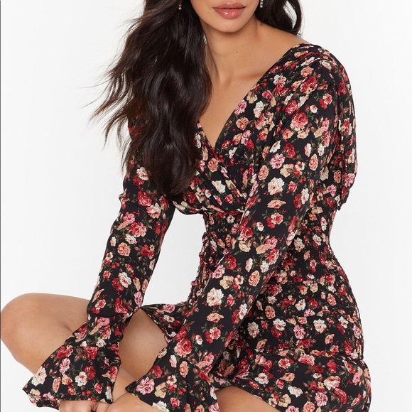 Nasty Gal Floral Mini Dress - Picture 1 of 7